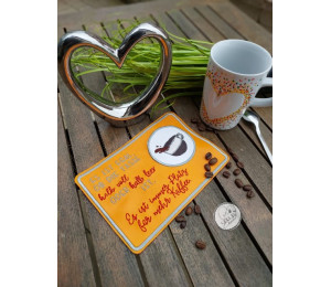 Stickdatei ITH - Mug Rug Spruch "Egal ob halb voll oder halb leer"
